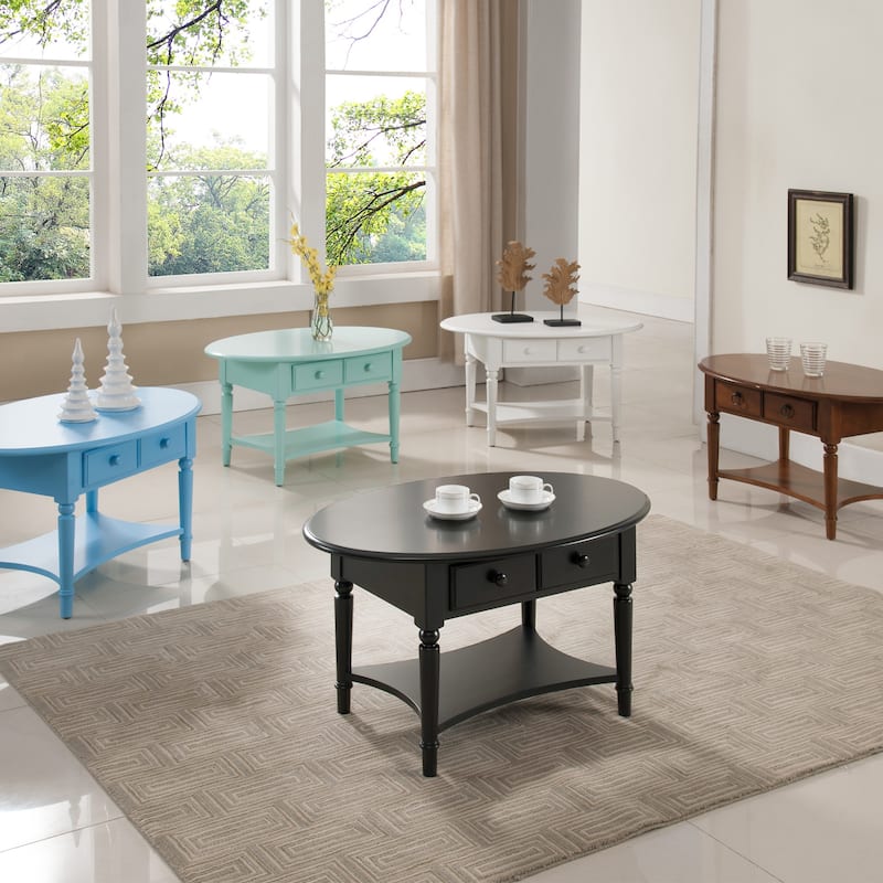 Copper Grove Churn Creek Oval Coffee Table with Shelf