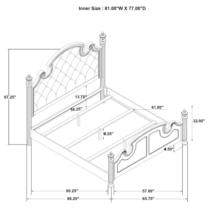Celina Poster Upholstered Bedroom Set Black