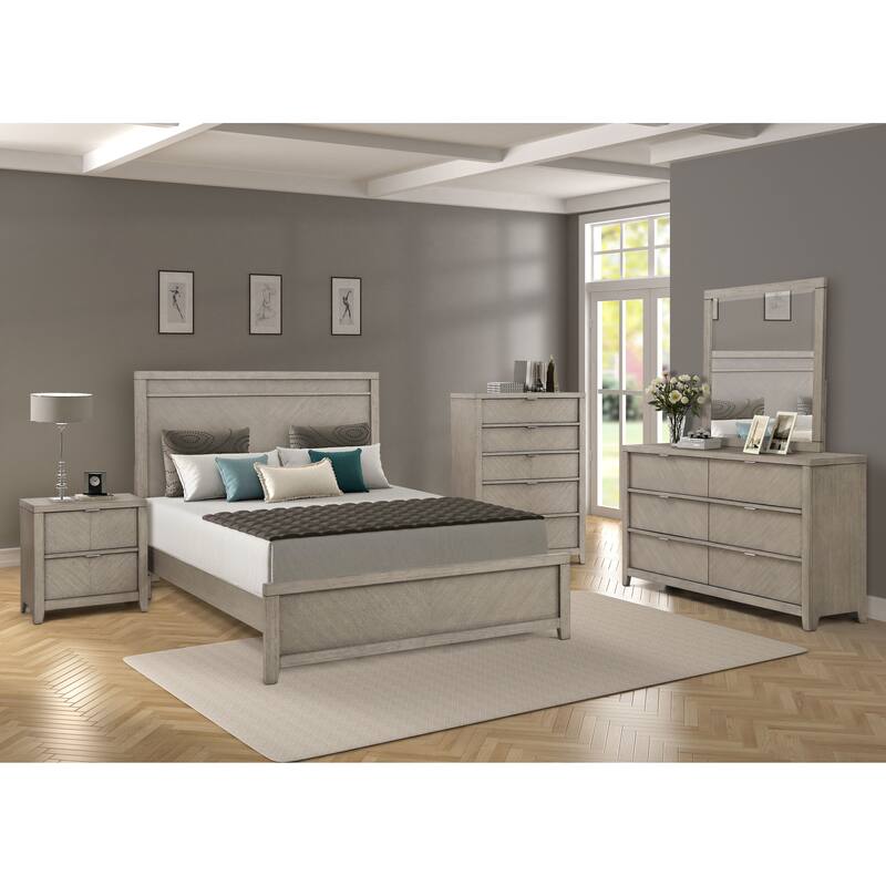 King Size Solid Wood Panel Bed with Ash Veneers and 1000lb Weight Capacity