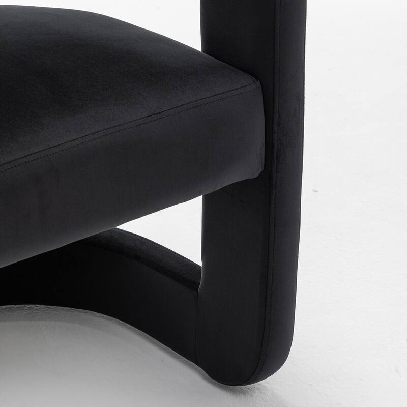 SEYNAR Modern Velvet E-Shaped Open Back Dining chair Set of 2