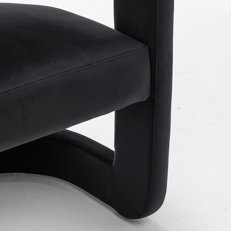 SEYNAR Modern Velvet E-Shaped Open Back Dining chair Set of 4