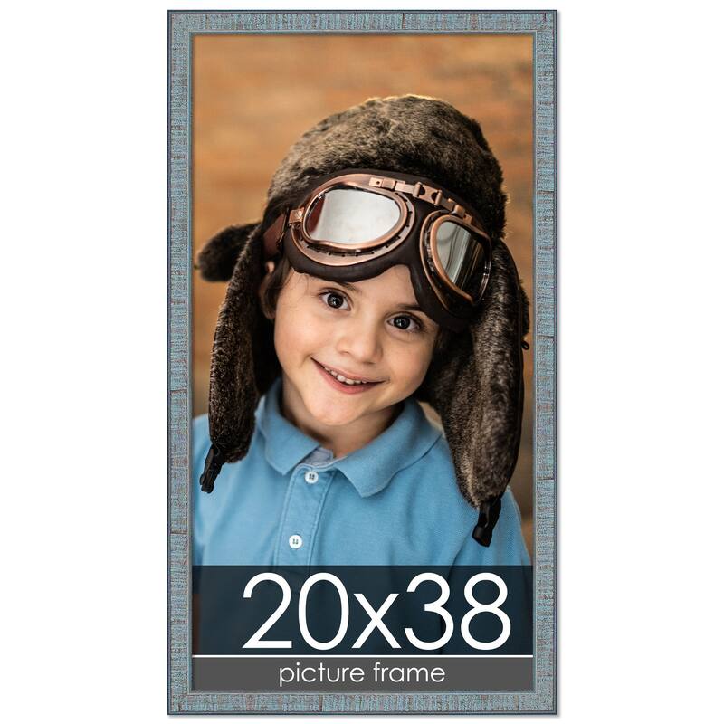 20x38 Distressed/Aged Complete Wood Picture Frame with UV Acrylic, Foam