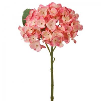 Cream And Pink Dried Look Hydrangea Pick Artificial Flower