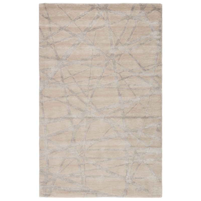 Nikki Chu Avondale Handmade Abstract Area Rug - 8' x 10' - White/Gray - Rectangle