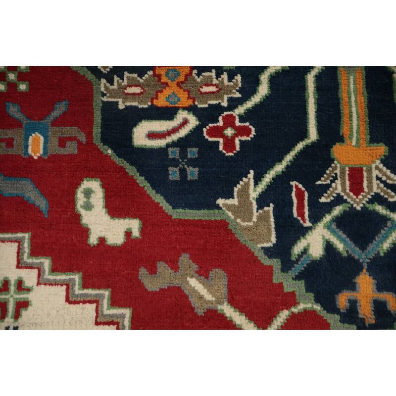 Hand Knotted Oriental 100% Wool Carpet Traditional Medallion Multi-Colored Heriz (serapi) Area Rug - 10' 0'' X 8' 2''