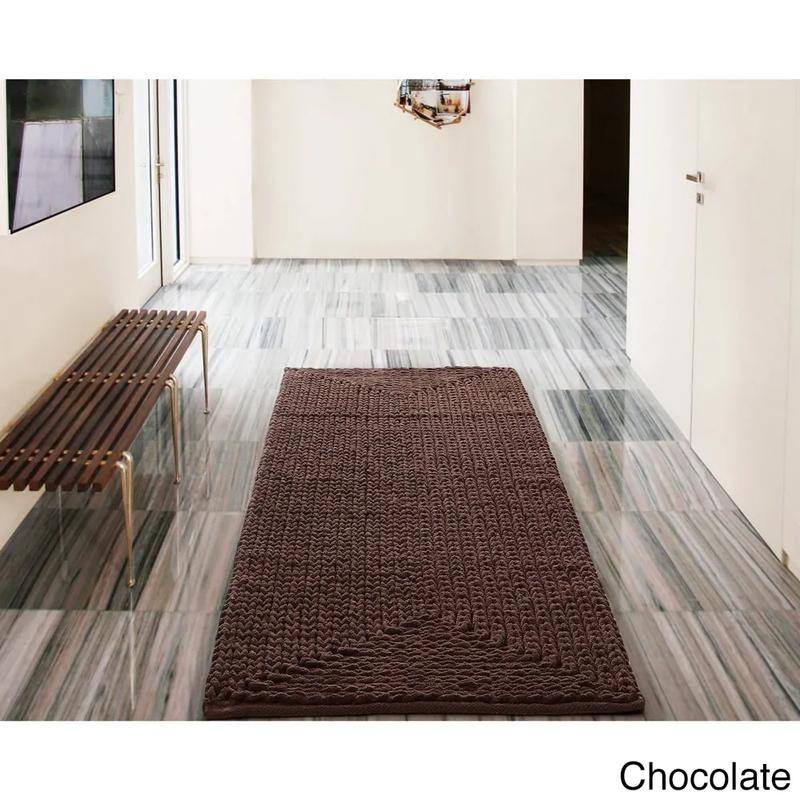 VCNY Home Barron Cotton Chenille Bath Rug - 24" x 60" - Chocolate