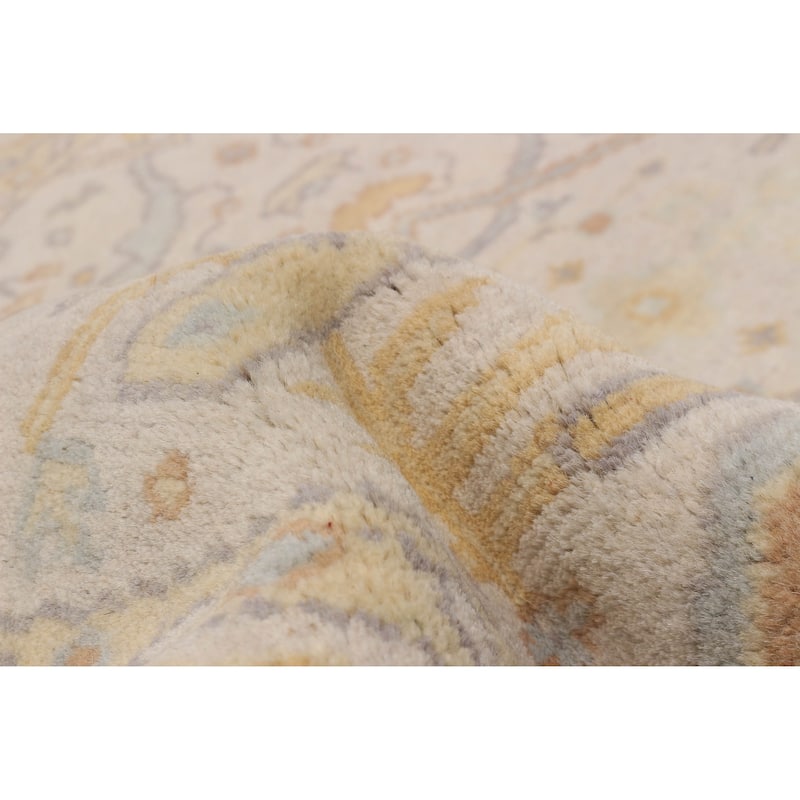 ECARPETGALLERY Hand-knotted Royal Oushak Ivory Wool Rug - 4'9 x 4'9