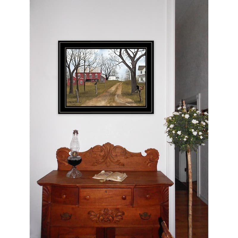 TrendyDecor4U Farmhouse "The Old Dirt Road" Framed Print Wall Art by Billy Jacobs - Earthtone