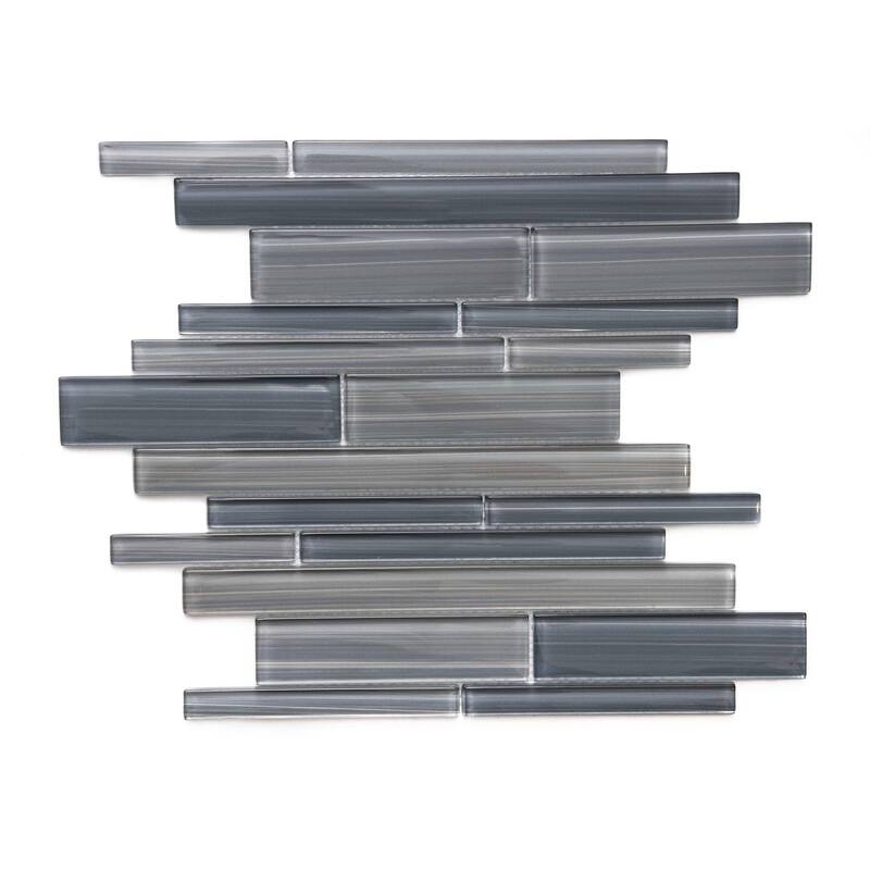 The Tile Life Rebel Brick 1x6 Grey Glass Backsplash Wall Tile