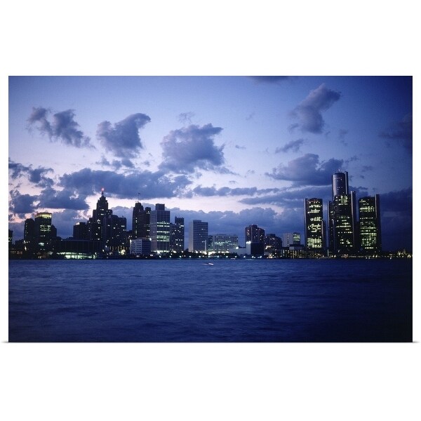 "Detroit skyline, Michigan" Poster Print