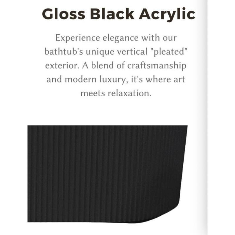 67" In. Acrylic Freestanding FlatBottom Design Soaking Tubs with Chrome Overflow and Pop Up Drain In Black