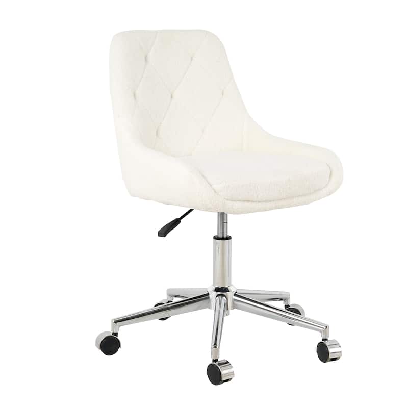 Office Chair, Velvet Upholstered Kitchen Chairs With Chrome Legs Dining Chair, Modern Comfortable Chairs - Beige