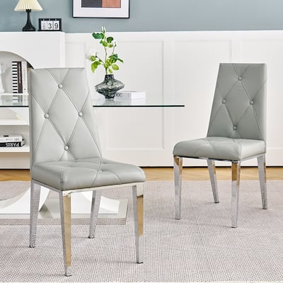 Modern/Luxury PU Leather Dining Chairs Set of 2