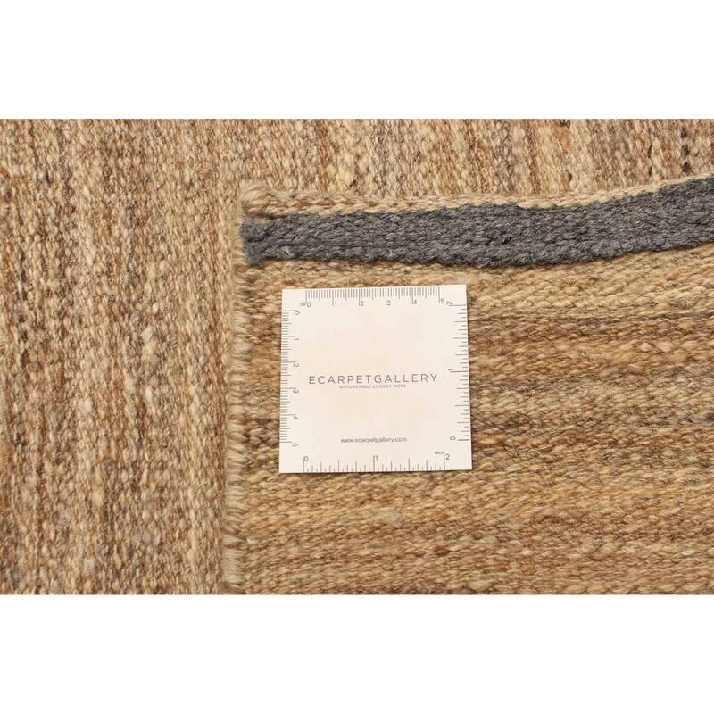 ECARPETGALLERY Flat-Weave Boho Tan Wool Kilim - 4'11 x 8'1