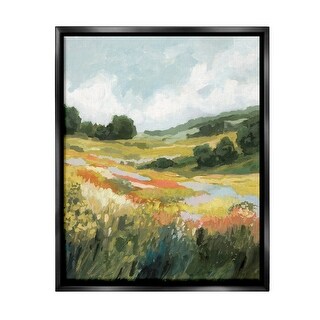 Stupell Meadow with Distant Hills Framed Floater Canvas Wall Art Design ...