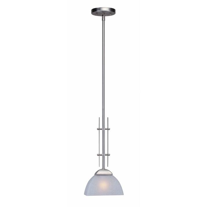 Forte Lighting 8" Wide 1 Light Mini Pendant with White Linen Glass