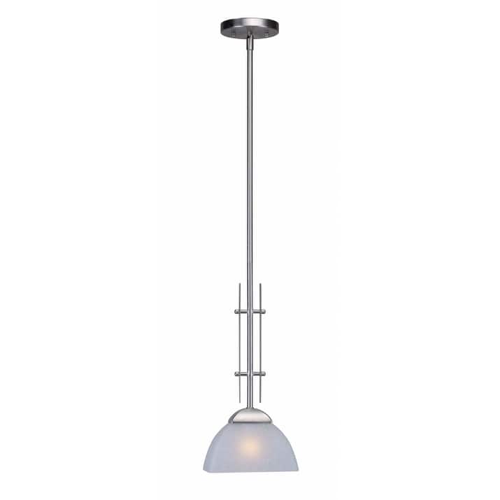 Forte Lighting 8" Wide 1 Light Mini Pendant with White Linen Glass