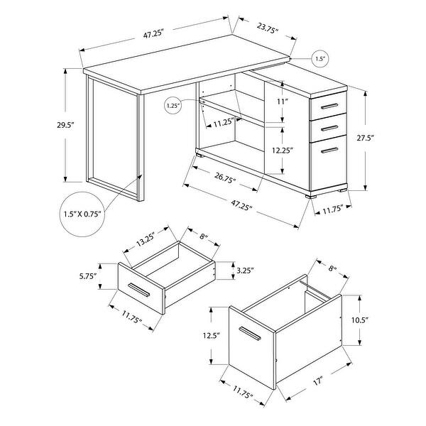 Shop Monarch Specialties Computer Desk White Left Or Right