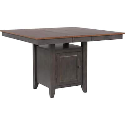 Expandable Dining Table - Butterfly Leaf, Storage Cabinet, Seats 8, Kitchen Pub Table, High-Top, Wood - 54