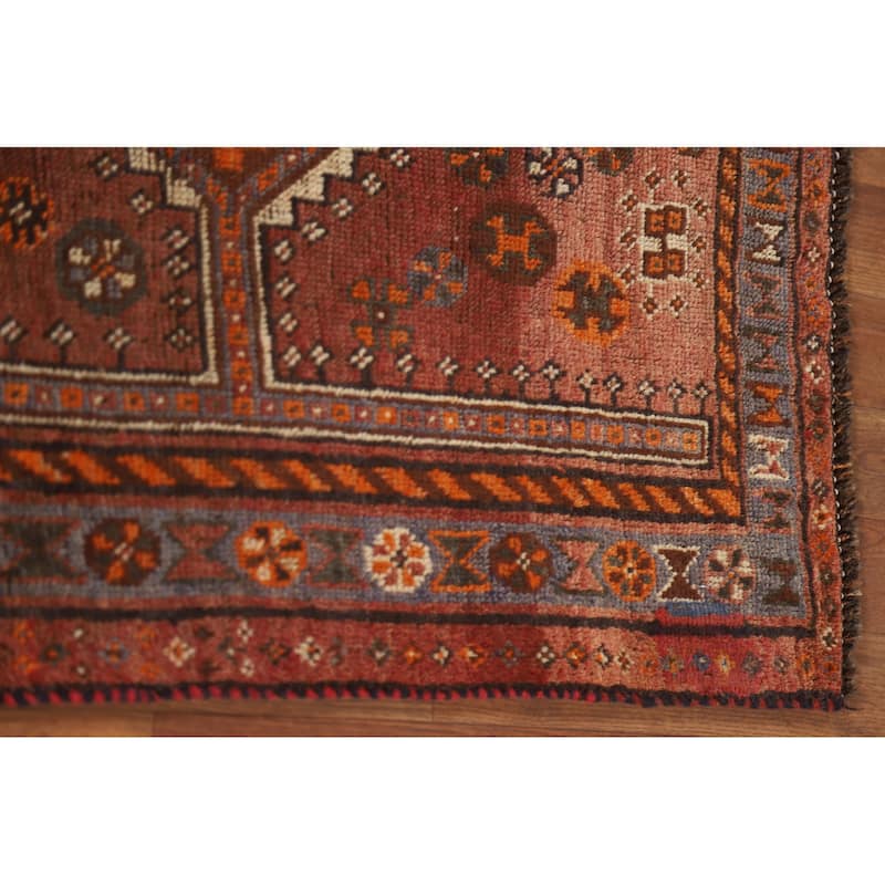 Pre-1900 Antique Qashqai Persian Rug Handmade Wool Carpet - 3'1"x 6'0"