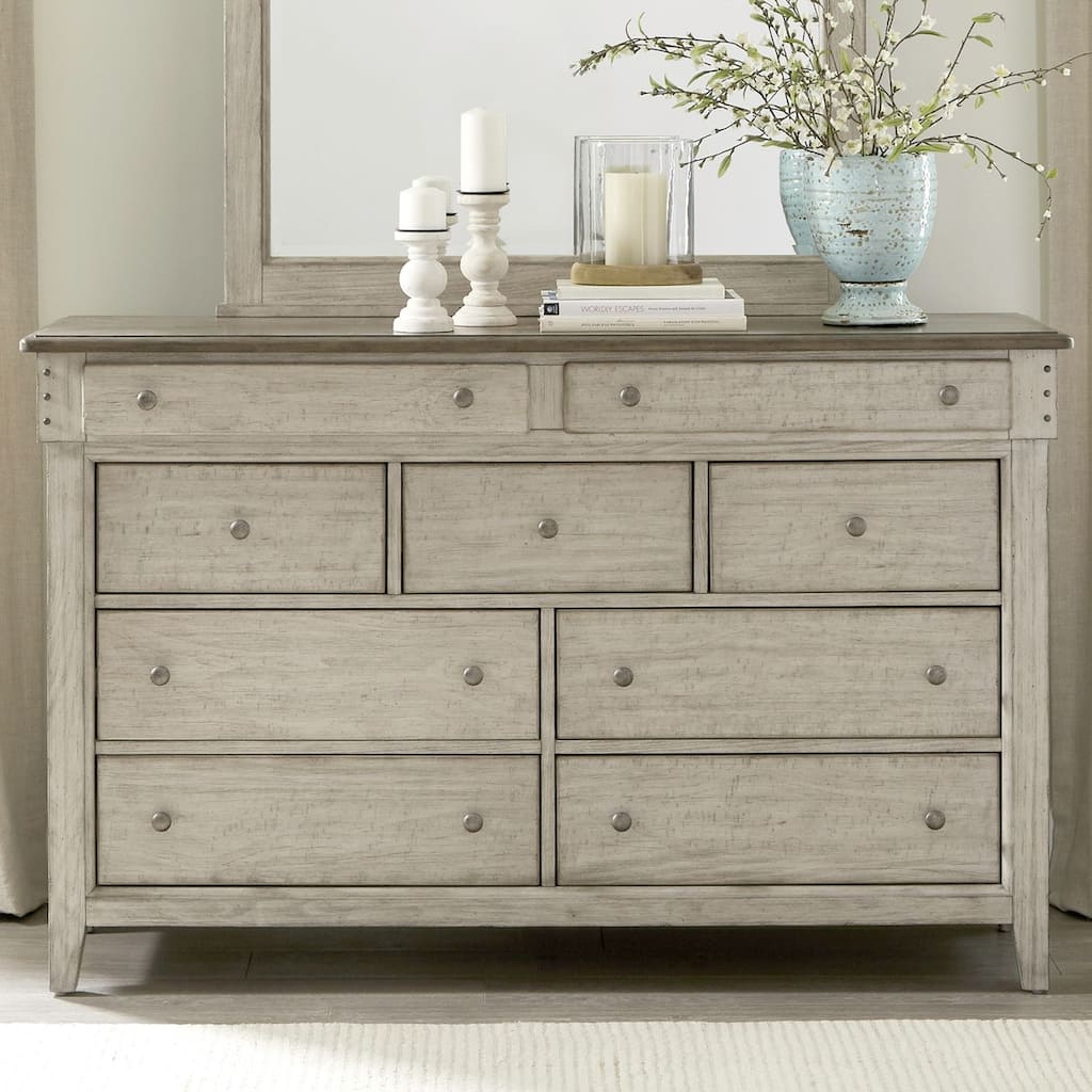 Ivy Hollow Weathered Linen & Dusty Taupe 9 Drawer Dresser