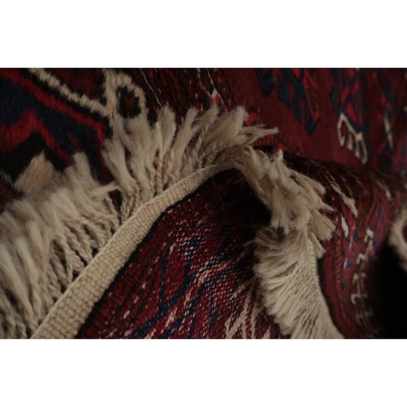 Hand Knotted Oriental 100% Wool Carpet Traditional All-Over Red Turkoman Area Rug - 11' 4'' X 7' 6''