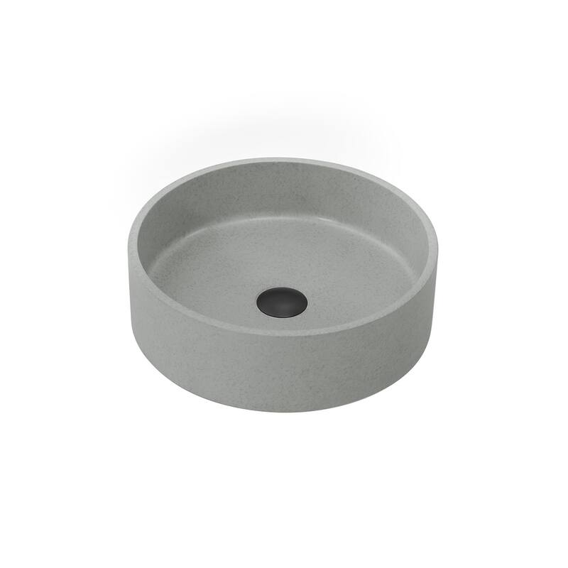 Miseno MBS-9257 Moguer 15-3/8" Circular Concrete Vessel Bathroom Sink - Grey
