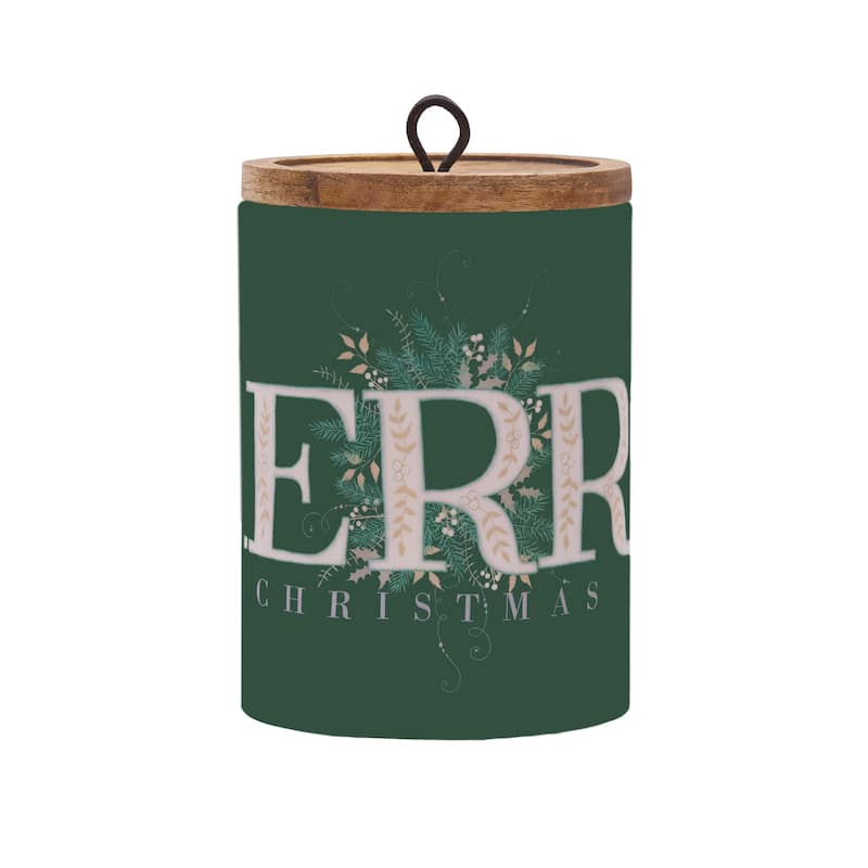 Emerald Christmas Canister Lg