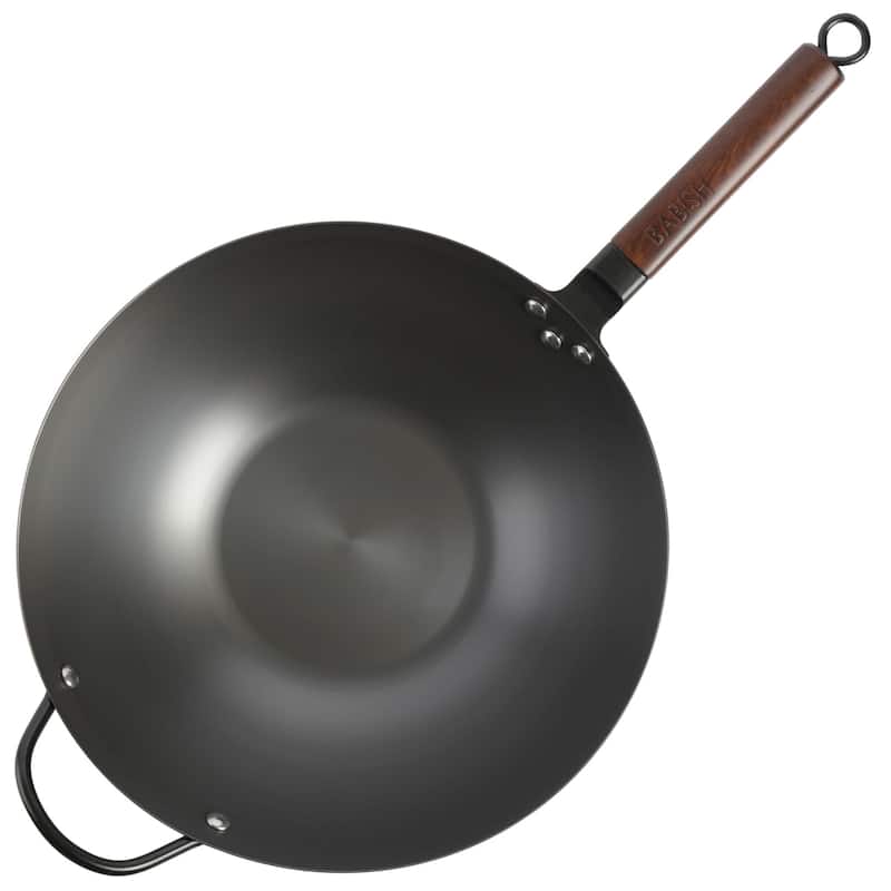 Babish 14-Inch Carbon Steel Flat Bottom Wok