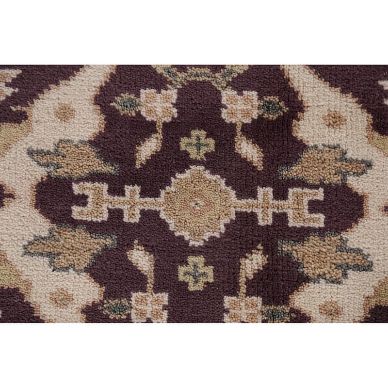 All-Over Oushak Indian Area Rug Handmade Wool Carpet - 4'2"x 6'5"