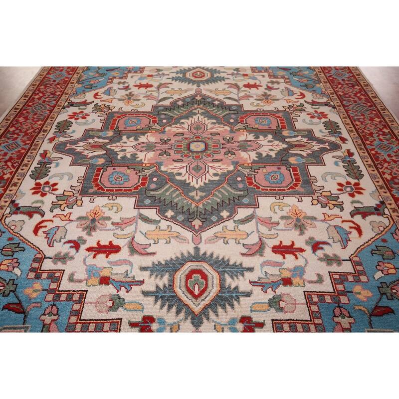 Oushak Oriental Area Rug Handmade Wool Carpet - 8'9"x 11'11"