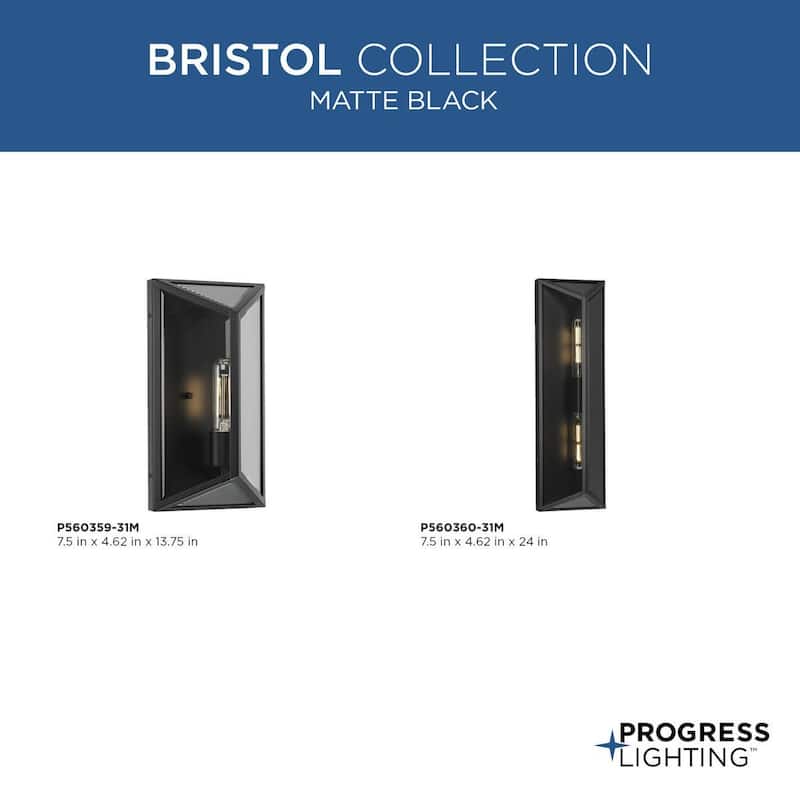 Progress Lighting P560360 Bristol 2 Light 24" Tall Outdoor Wall Sconce