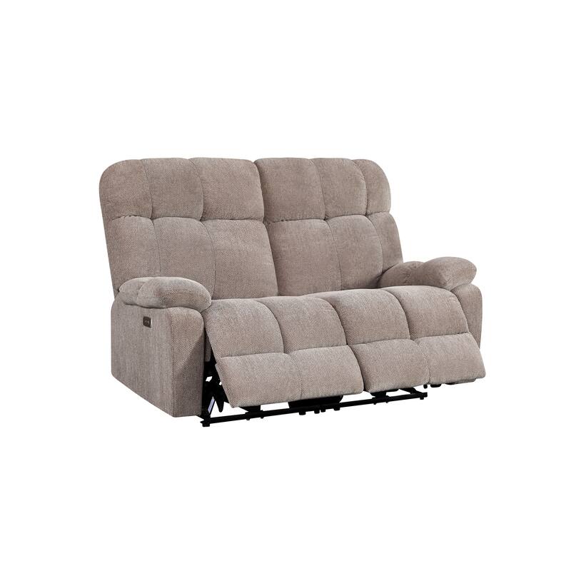 Dual Motor Power Recliner Sofa 2 Seater Multiple Combinations, Beige Fabric