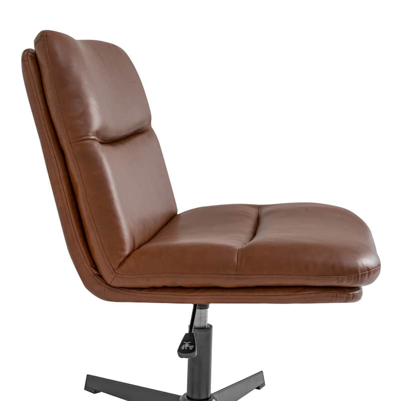 Commercial Wide Mid-Back Padded Upholstered Swivel Office Chair - 27.25"W x 27.25"D x 31.75" - 36.5"H