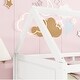 preview thumbnail 18 of 34, Twin Over Twin Low Bunk Bed with House-shaped Bed Roof Frame, Ladder, Guardrails, Headboards and Footboards For Kids Floor Bed