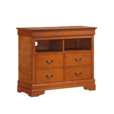 Wooden TV Media Chest with 4 Drawers - 42" - Brown