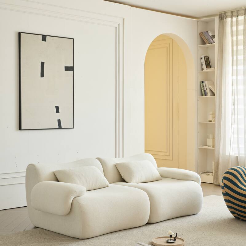 Sofa in a Box, Memory Foam 2-Seater Couch, Modern Compression Sofa with Deep Seat, No Assembly Required