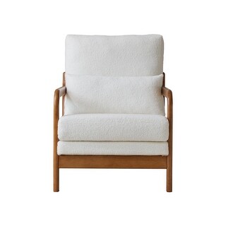 Modern Teddy Fabric Accent Chair with Wooden Frame for Living Room