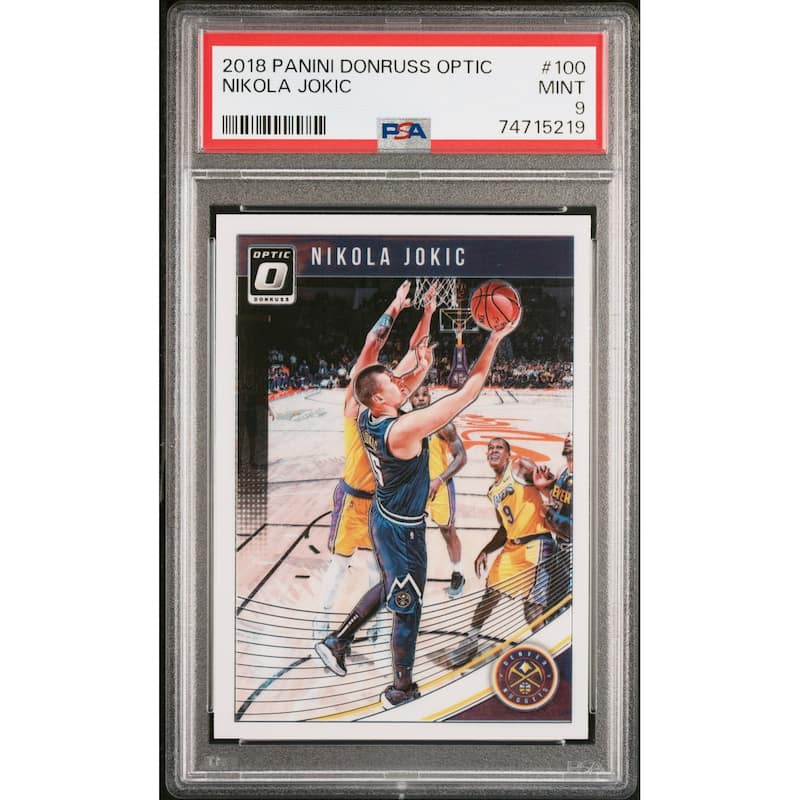 Nikola Jokic 2018 Panini Donruss Optic Basketball Card #100 Graded PSA 9 - 8'6" x 11'6"