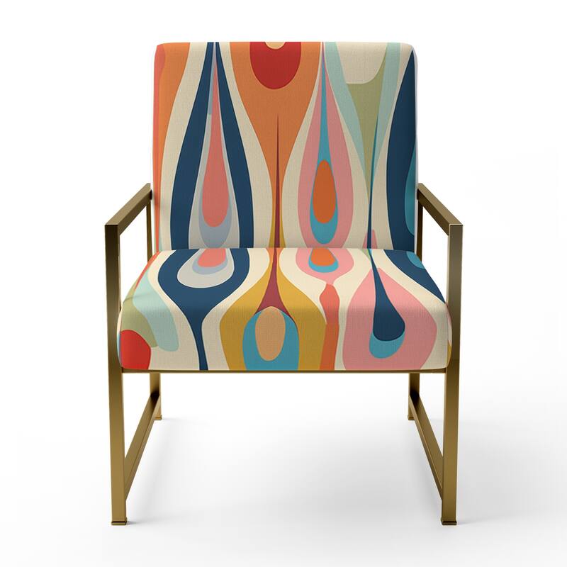 Designart "Retro Abstract Drops XI" Upholstered Modern Geometric Accent Chair and Modern & Contemporary Arm Chair