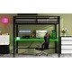 preview thumbnail 8 of 29, Full Size Gaming Metal Loft Bed Frame with LED Light and Desk, 77.2"L x57.3"W x 72"H