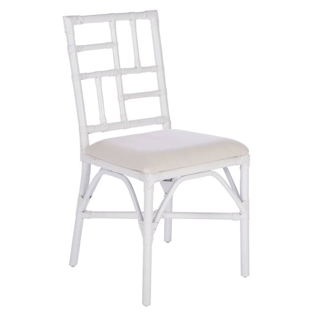 SAFAVIEH Christine Rattan Accent Chair with Cushion (Set of 2) - 18.5" W x 20.9" L x 35.8" H