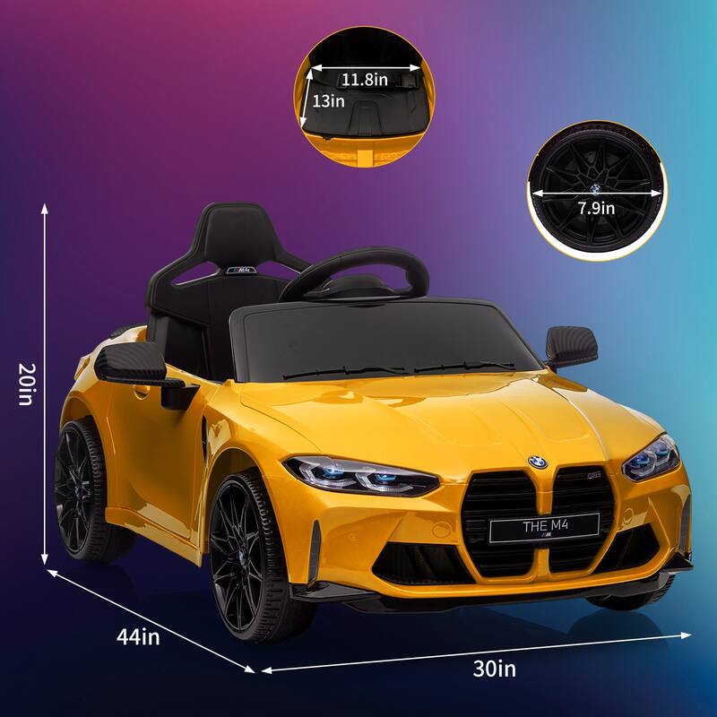 12V Ride On Car for Kids，Licensed BMW M4 Battery Powered Vehicle Car