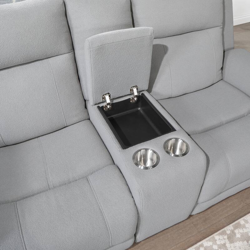 Grey Console Reclining Loveseat