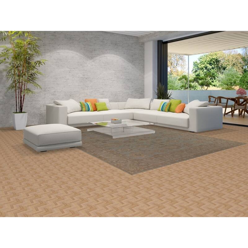 Vegetable Dye Oushak Turkish Rug Hand-Knotted Blue Wool Carpet - 8'11"x 11'8"