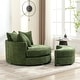 preview thumbnail 11 of 57, Roomfitters Modern 360° Swivel Barrel Chair with Hidden Storage Ottoman, Chenille Upholstery and Four Pillows