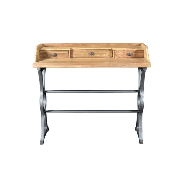 Moes Home Collection Dr 1287 Colt 42 Inch Wide Teak Wood 3 Moes Home Collection Dr 1287 Colt 42 Inch Wide Teak Wood 3 Drawer Writing Desk