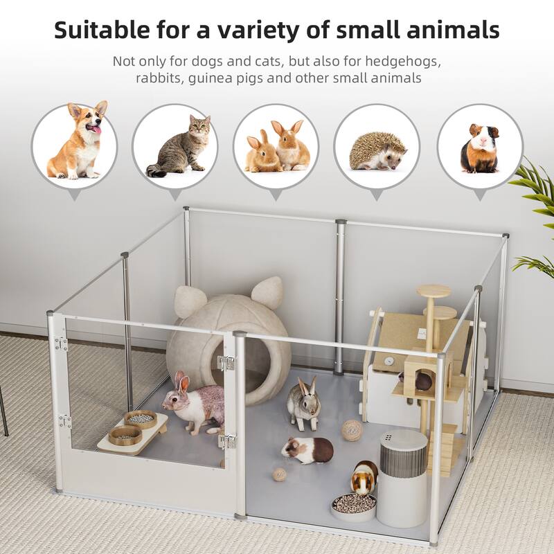 Acrylic Dog Playpen Fence Exercise Play Pen for Cats, Puppies, Rabbits