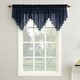 preview thumbnail 32 of 73, No. 918 Erica Crushed Voile Ascot Beaded Sheer Rod Pocket 1-Piece Curtain Valance 51x24 - Navy