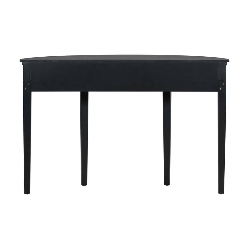 Curved Console Table with Vertical Stripe Drawer Fronts and 4 Legs
